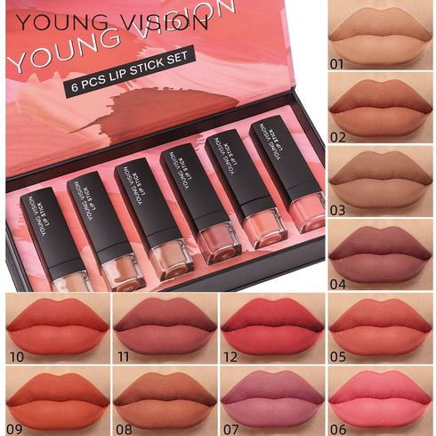 Velvet Matte Lipstick Gift Set - 6 Pcs