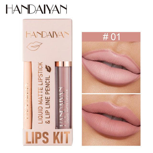 Kit Handaiyan – Labial Mate y Contorno Labial - BellezaPlenitud