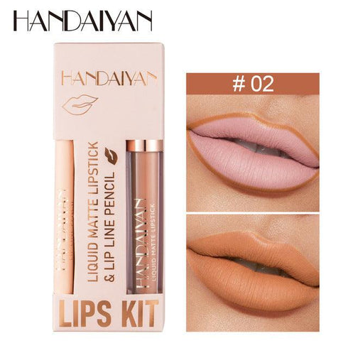 Kit Handaiyan – Labial Mate y Contorno Labial - BellezaPlenitud