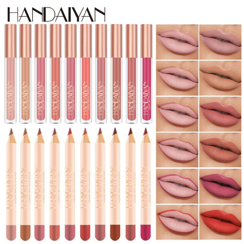Kit Handaiyan – Labial Mate y Contorno Labial - BellezaPlenitud