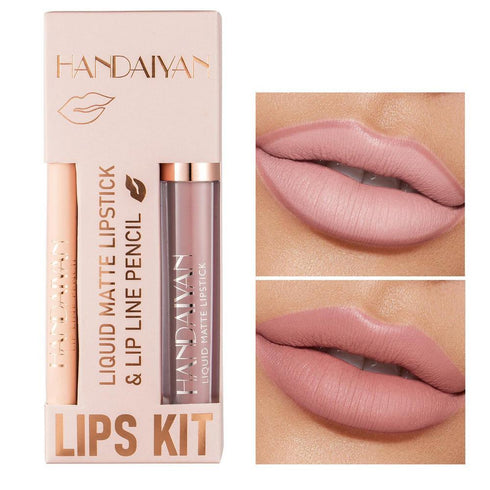 Kit Handaiyan – Labial Mate y Contorno Labial - BellezaPlenitud